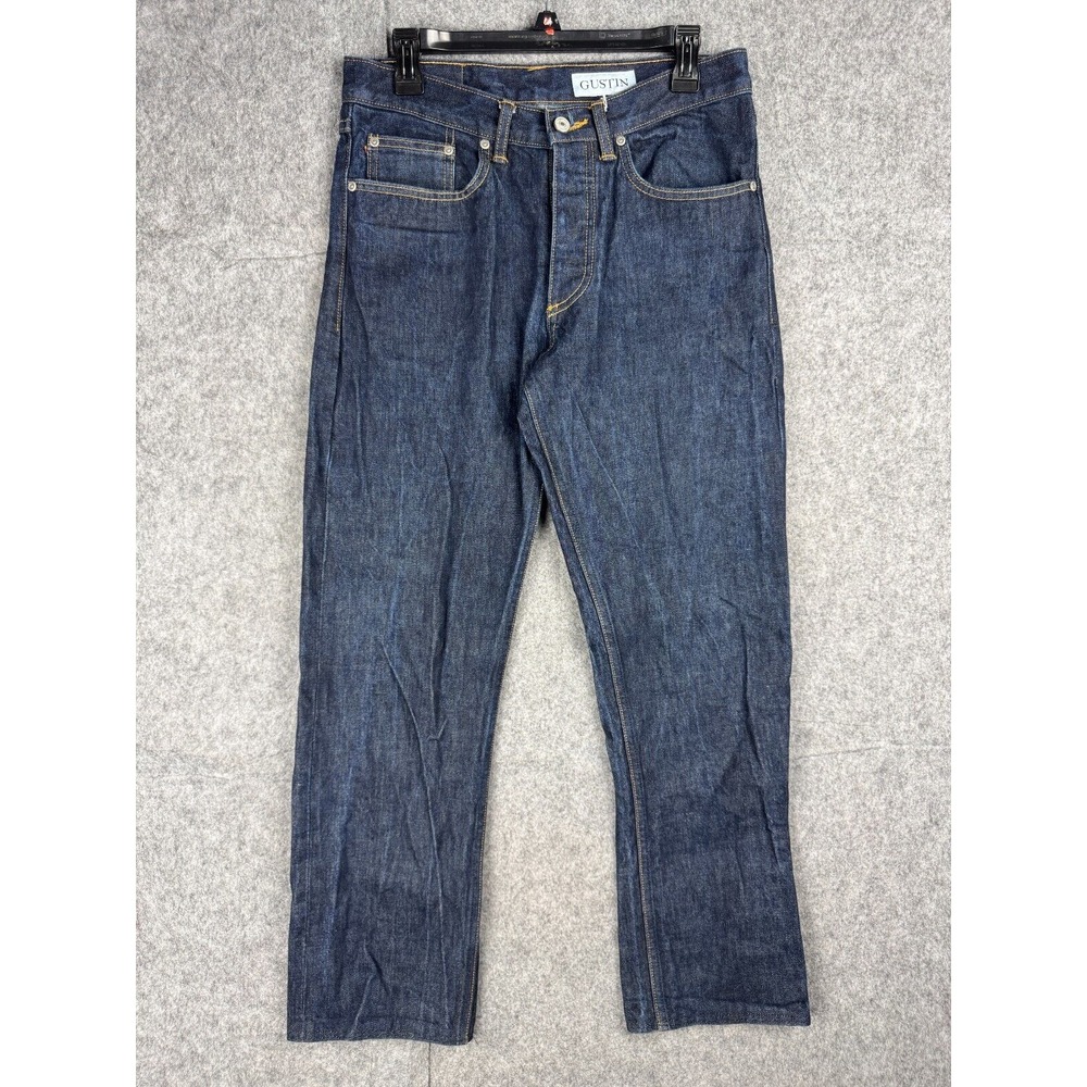 Gustin Selvedge Jeans Men's 31 x 28 (HEMMED) Dark Raw Straight Leg California